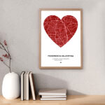 Miniatura di Poster Mappa dell’Amore con Posizione Personalizzata