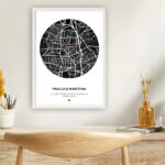 Miniatura di Poster Mappa dell’Amore con Posizione Personalizzata