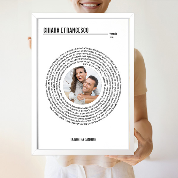 Poster con Testo della Canzone Spotify a Spirale e Foto personalizzata