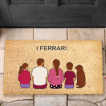 Miniatura di Zerbino con Illustrazione di Famiglia di Spalle e Testo Personalizzato