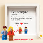 Miniatura di Quadro con Minifigure Lego Amore con Testo e Nomi Personalizzati