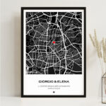 Miniatura di Poster Mappa dell’Amore con Posizione Personalizzata
