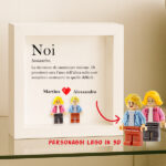 Miniatura di Quadro con Minifigure Lego Amore con Testo e Nomi Personalizzati