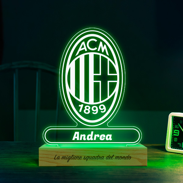 Lampada a Scudo AC Milan personalizzata