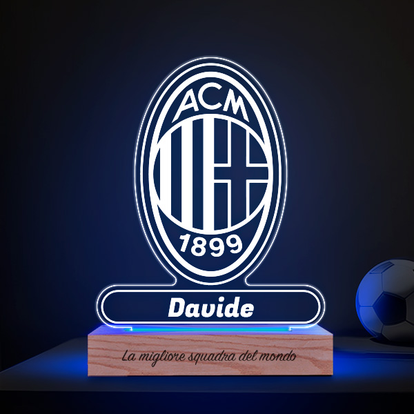 Lampada a Scudo AC Milan personalizzata