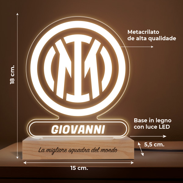 Lampada a Scudo Inter de Milán personalizzata
