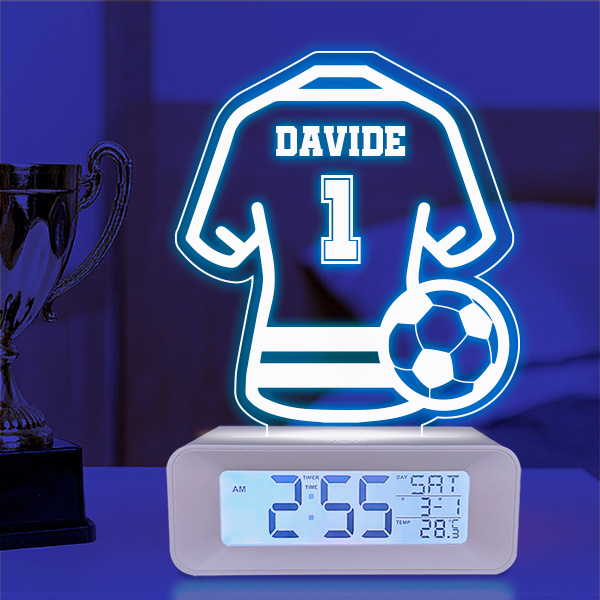 Sveglia con Luce Maglia da Calcio personalizzata