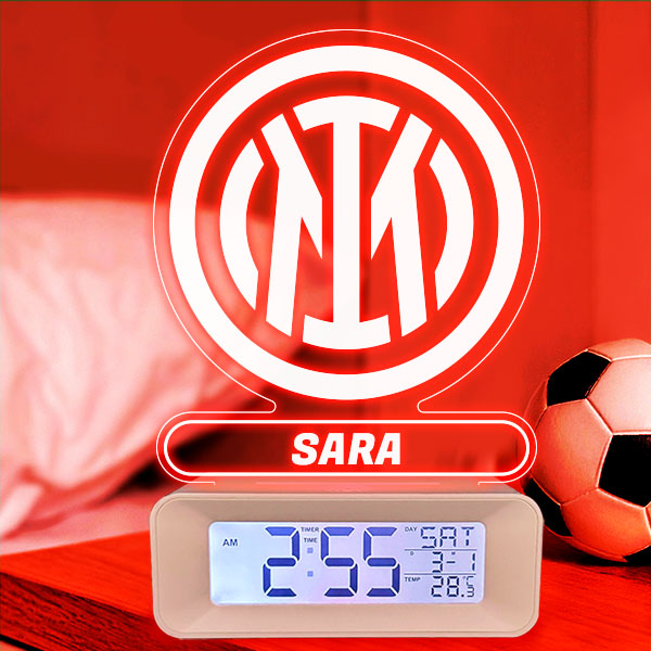 Sveglia con Luce a Scudo Inter de Milán personalizzata