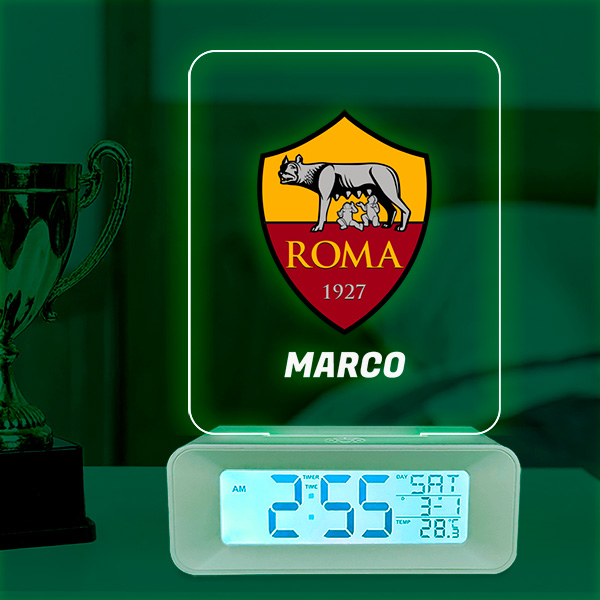 Sveglia con luce con il tuo stemma personalizzato