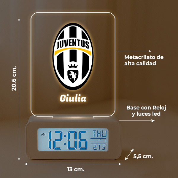 Sveglia con luce con il tuo stemma personalizzato