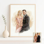 Miniatura di Poster con Illustrazione Foto ad Acquerello Personalizzata