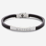 Bracciale da Uomo Semplice con Testo Personalizzato Miniatura di Bracciale da Uomo Semplice con Testo Personalizzato