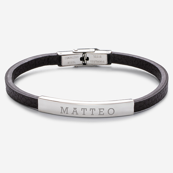 Bracciale da Uomo Semplice con Testo Personalizzato