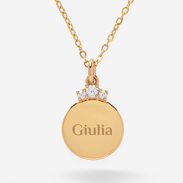 Collana con Brillanti Superiori e Testo personalizzato