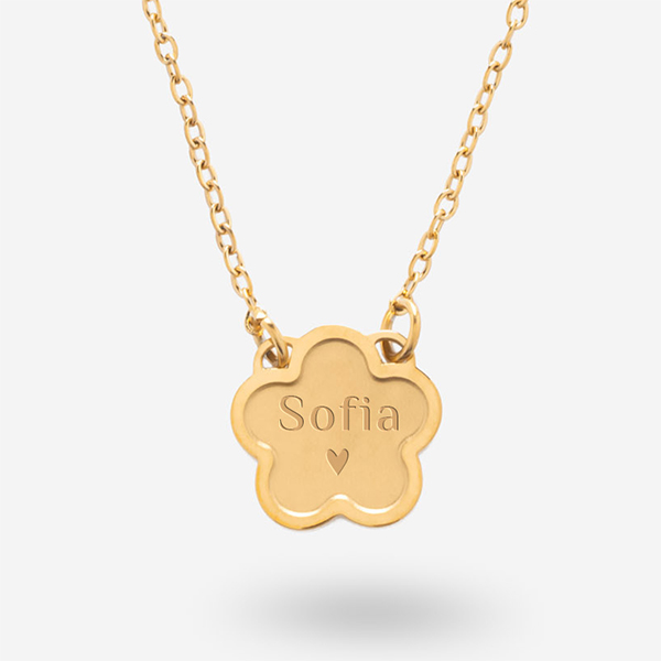 Collana Fiore con Nome personalizzato