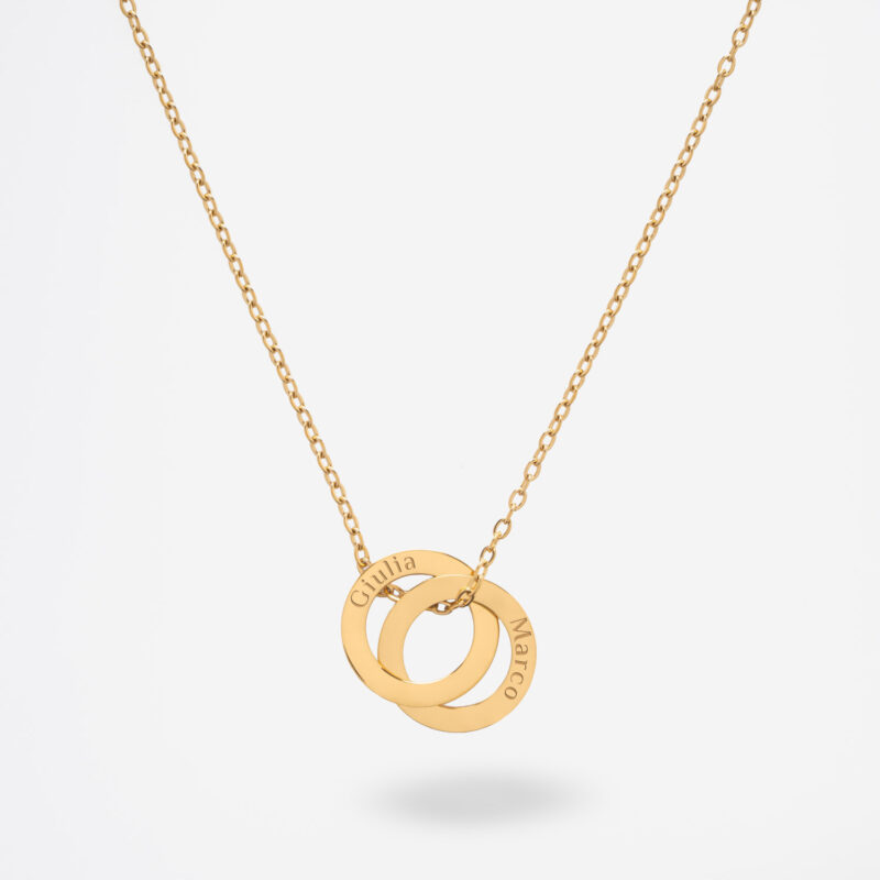 Collana con Anelli Intrecciati con Testo personalizzato