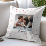 Miniatura di Cuscino Polaroid con Cuori, Foto e Testo personalizzato