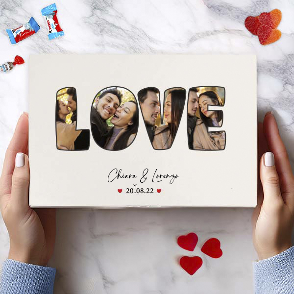 Scatola di Dolci Love personalizzata con Foto e Nome