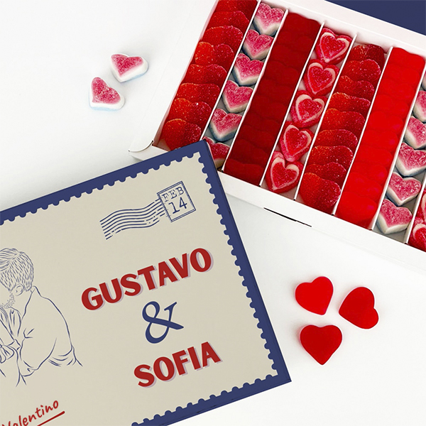 Scatola di Dolci personalizzata con Foto Illustrata e Nomi