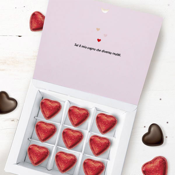 Scatola di Dolci Polaroid Cuori personalizzata con Foto e Testo