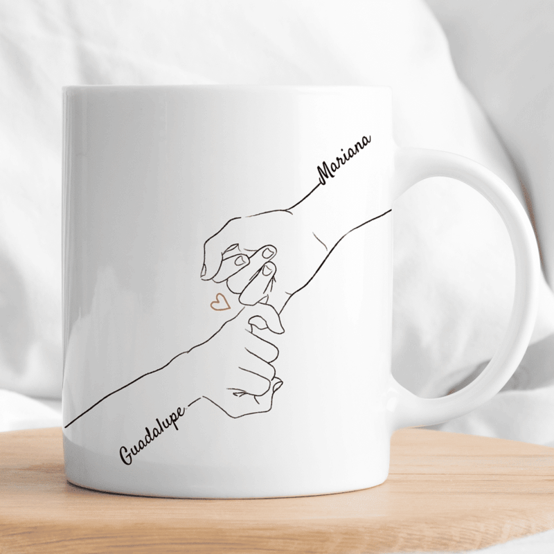 Tazza personalizzata Mani Unite con Nomi