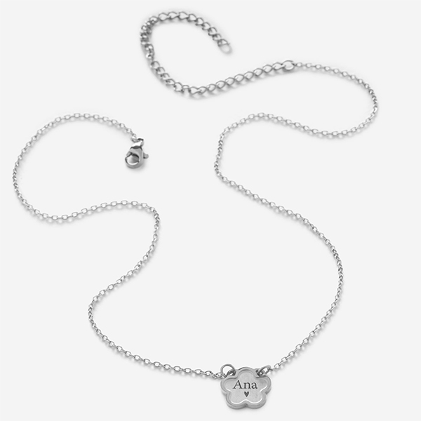 Collana Fiore con Nome personalizzato