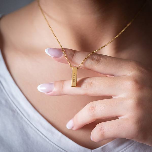 Collana a Blocco con Testo personalizzato