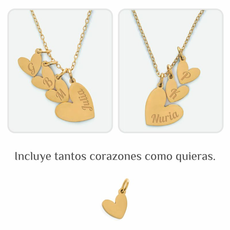 Collana Cuori con Testo personalizzato