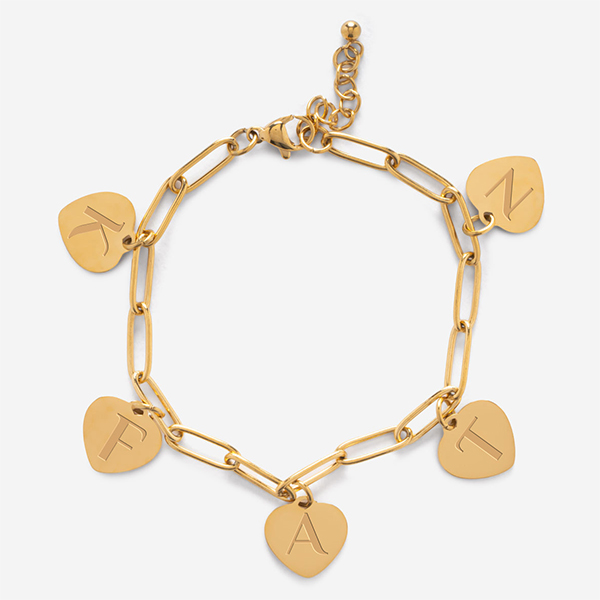 Bracciale da Donna con Ciondoli a Cuore personalizzati