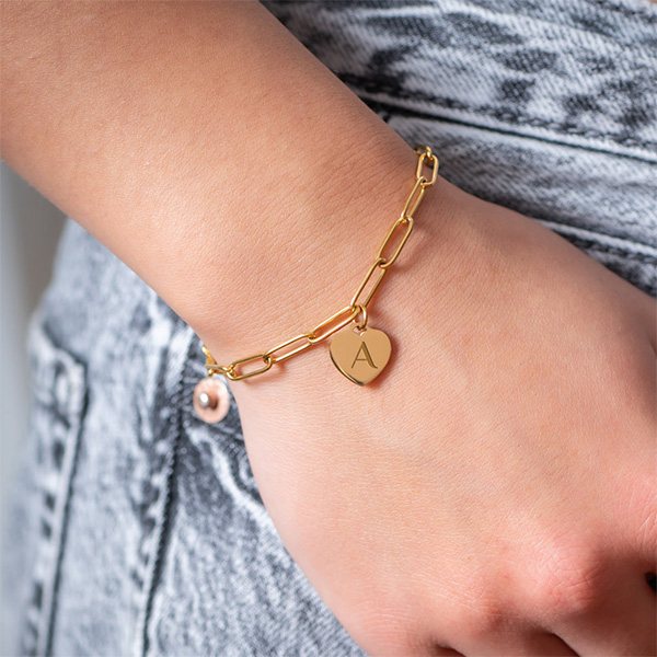Bracciale da Donna con Ciondoli a Cuore personalizzati