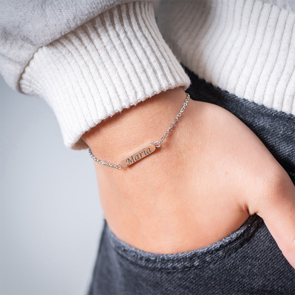 Bracciale da Donna a Blocco con Testo personalizzato