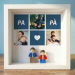 Miniatura di Quadro con minifigure tipo Lego Papà con Cuore e Foto Personalizzate