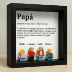 Miniatura di Quadro con minifigure tipo Lego Definizione di Papà e Nomi Personalizzati