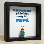 Miniatura di Quadro con minifigure tipo Lego Sei il Miglior Papà e Nomi Personalizzati