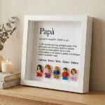 Miniatura di Quadro con minifigure tipo Lego Definizione di Papà e Nomi Personalizzati