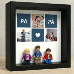 Miniatura di Quadro con minifigure tipo Lego Papà con Cuore e Foto Personalizzate
