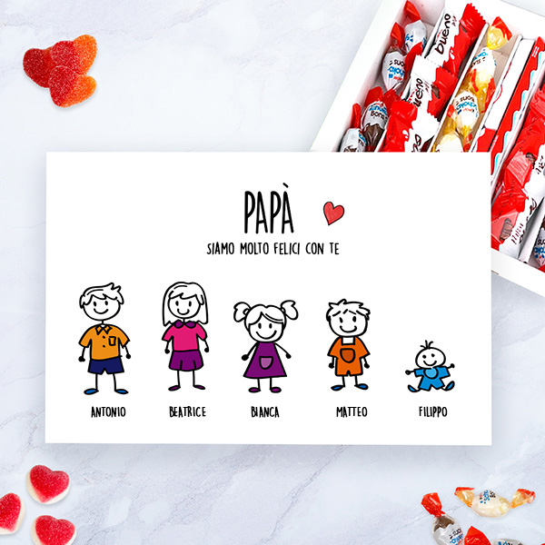 Scatola di Dolci Pupazzetti con Testo personalizzata