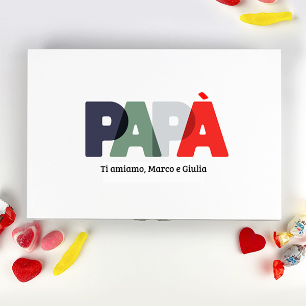 Scatola di Dolci Papà Colorata personalizzata