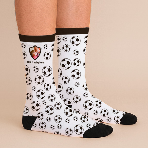 Calzini da Calcio con Foto e Testo Personalizzato