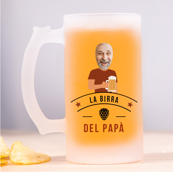 Boccale di Birra per Papà con Foto Personalizzata