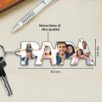Miniatura di Portachiavi con Foto nelle lettere Papà personalizzato