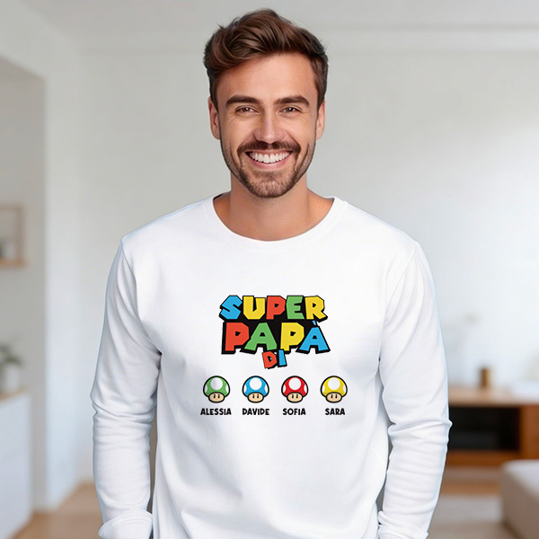 Pigiama Super Papà con Nomi personalizzati