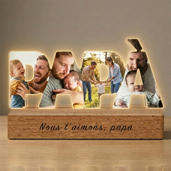 Targa Papà con Foto e Base personalizzata