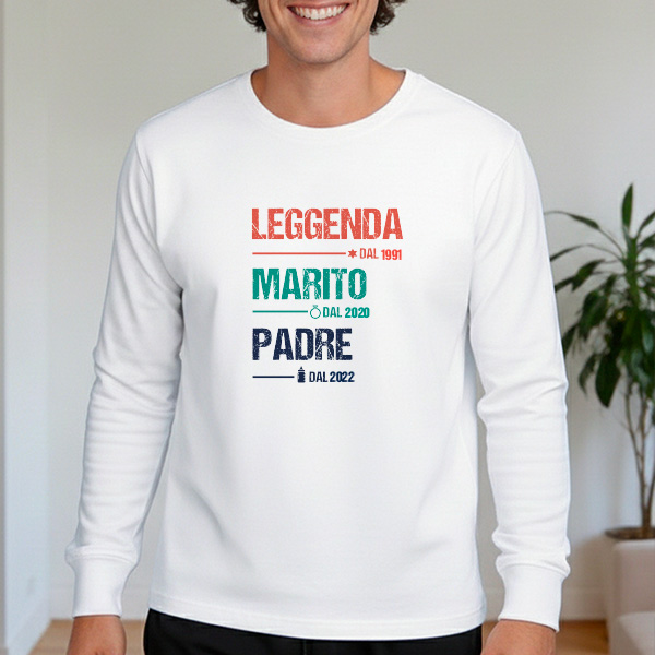 Pigiama Leggenda, Marito e Padre con Testo personalizzato