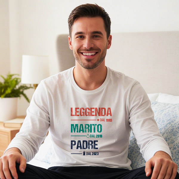 Pigiama Leggenda, Marito e Padre con Testo personalizzato