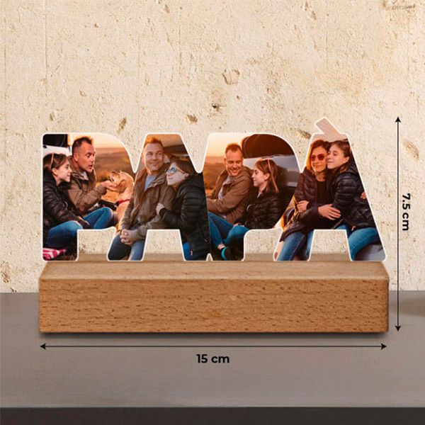 Targa Papà con Foto e Base personalizzata