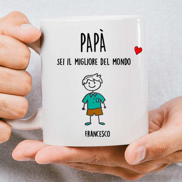 Tazza Pupazzetti con Testo personalizzata