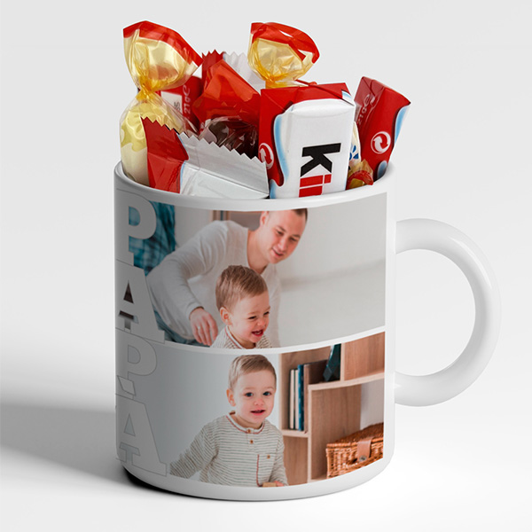 Tazza Papà con 4 Foto personalizzata