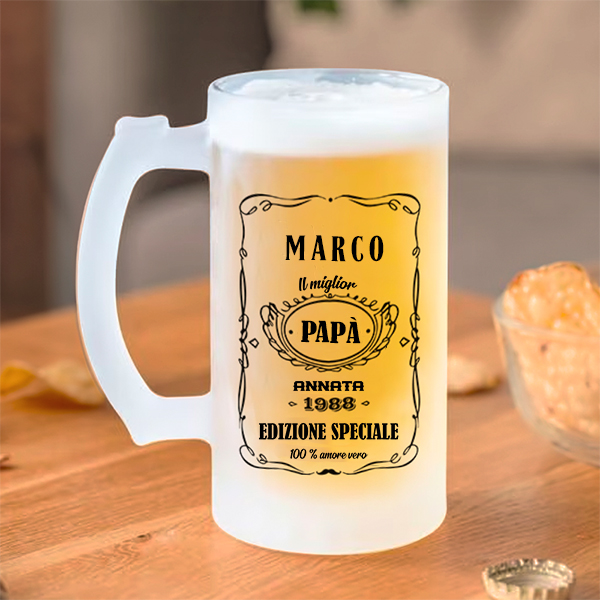 Boccale da Birra Etichetta Whisky personalizzato