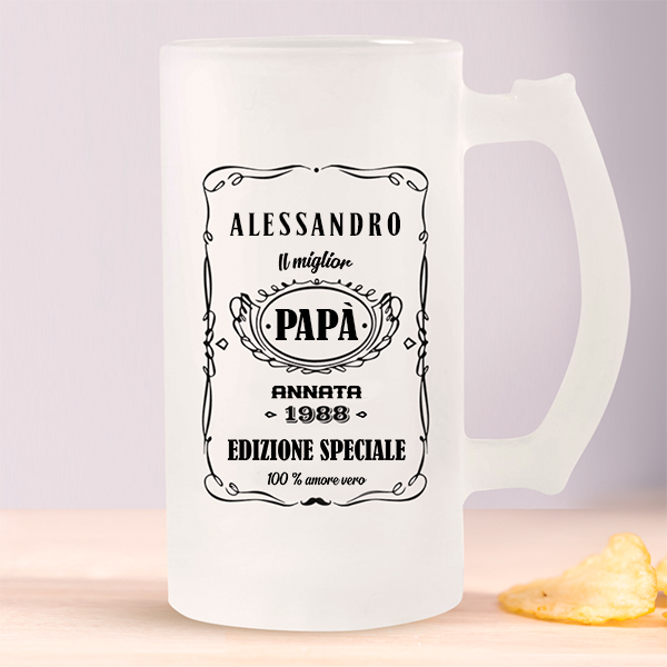 Boccale da Birra Etichetta Whisky personalizzato